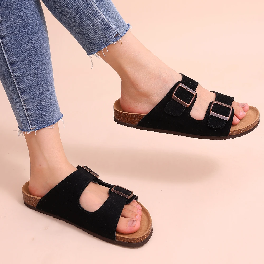 Orthopedic Sandals | Cork Footbed & Dual Buckle Straps | Casual Comfort & Support