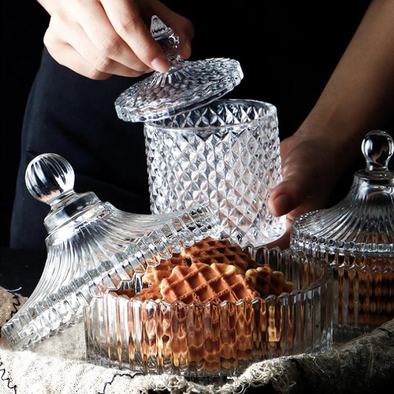 Elegant Crystal Glass Storage Jars for Classy Kitchen and Dining Display