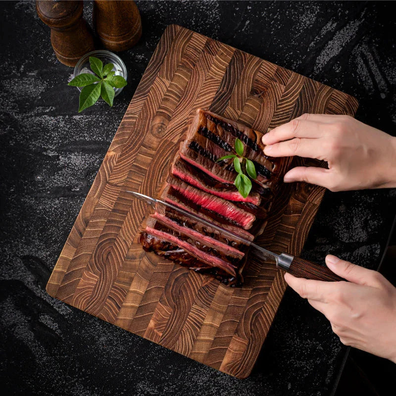 End Grain Cutting Board – Wooden Chopping Block for Kitchens and Chefs