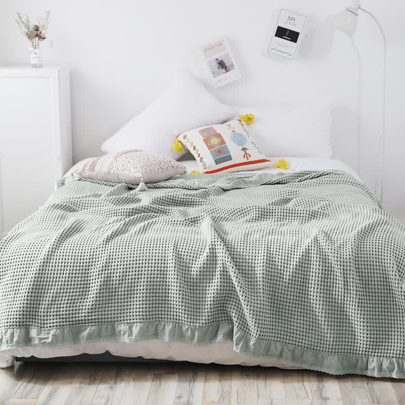 Taavita Waffle Fabric Sofa Blanket