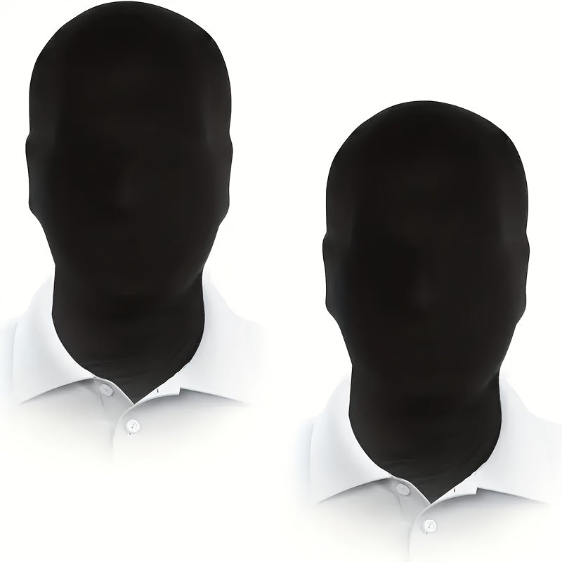 Black Full Face Halloween Mask Spandex Hood for Comfortable Costume