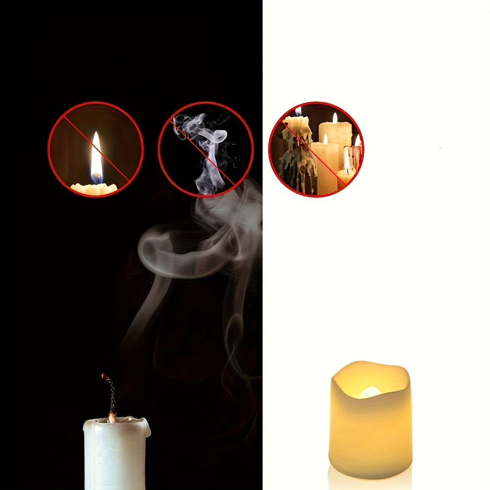 Set of 24 Flameless LED Tea Light Candles Safe Halloween Decor Glow