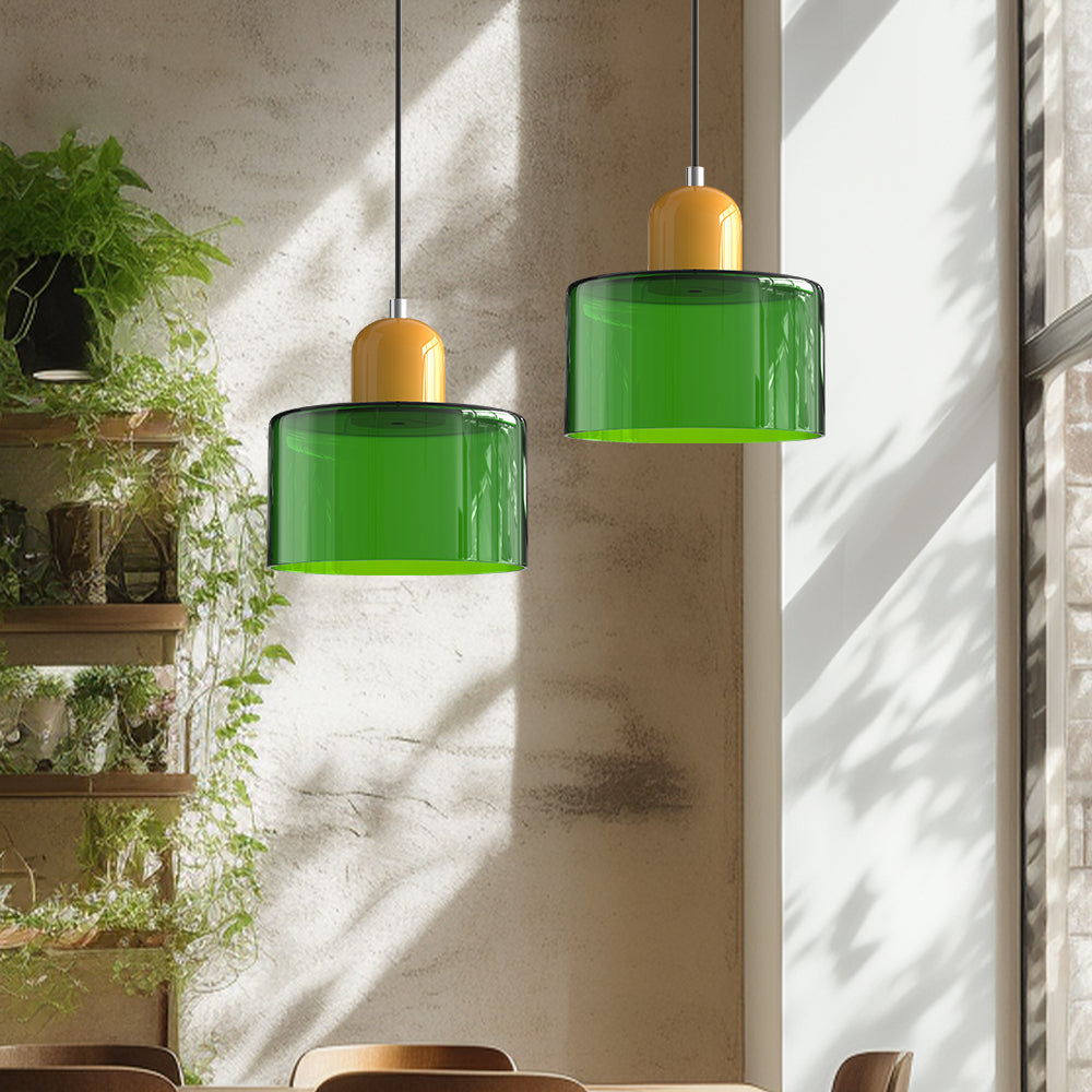 Pendant Light | Bauhaus-Inspired Glass Shade | Adjustable Hanging Length | Easy Assembly