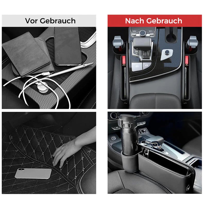 Seat Gap Organizer for Cars with Integrated Cup Holder