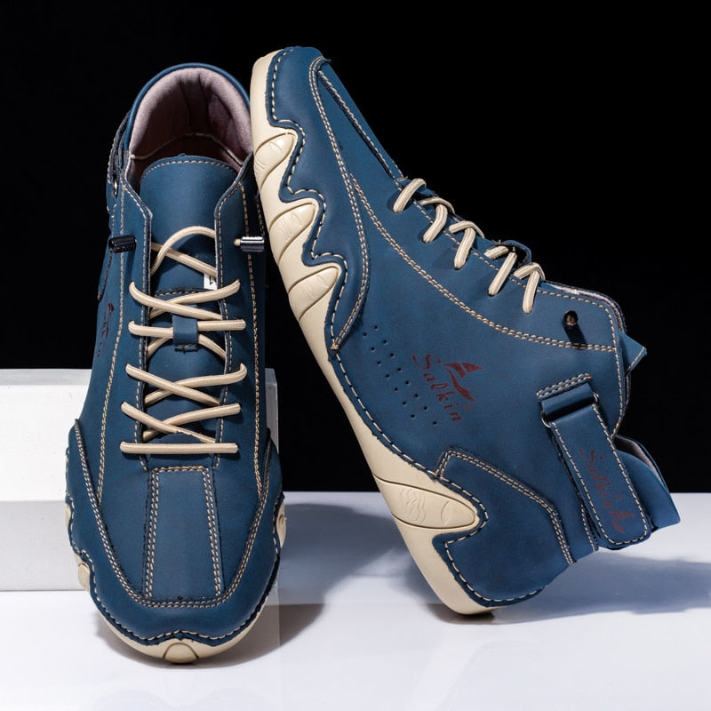 Handmade Leather Barefoot Shoes | Ankle-High Minimalist Design | Non-Slip Sole | Comfortable Fit