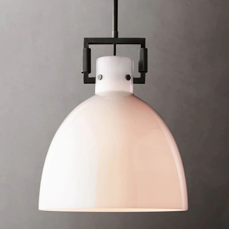Sora Cloche Pendant — Glass and Copper Kitchen Island Light Fixture