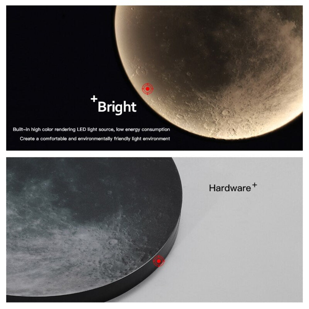 3D LED Moon or Earth Wall and Ceiling Light | Realistic Floating Design | Dimmable Brightness & Remote Control | Easy Installation