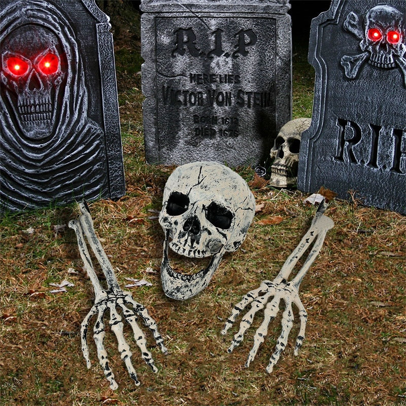 Halloween Skull Decoration Resin Prop for Spooky Indoor Outdoor Decor