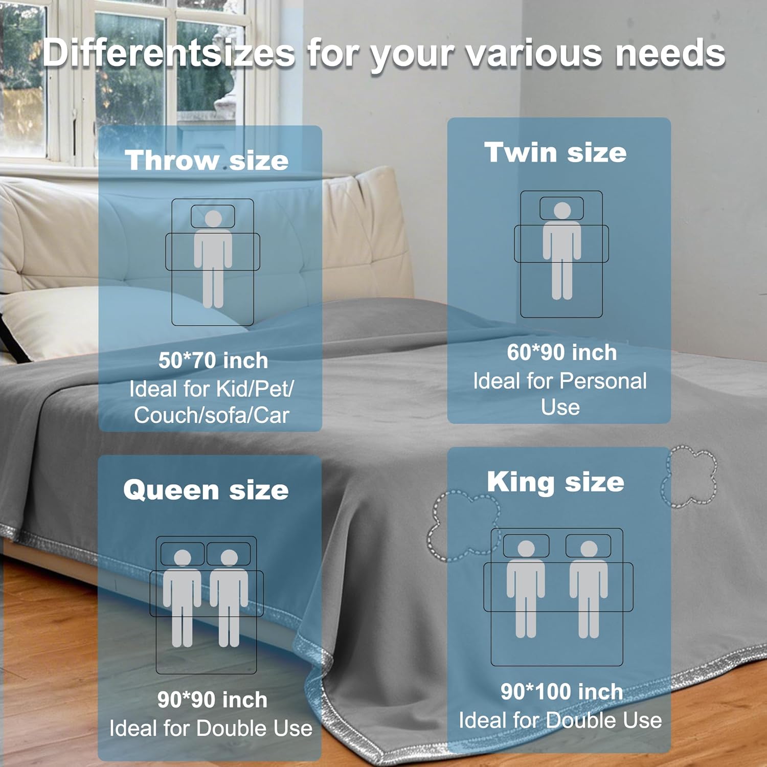 Lightweight Summer Cooling Blanket with Heat-Absorbing Material for Comfort