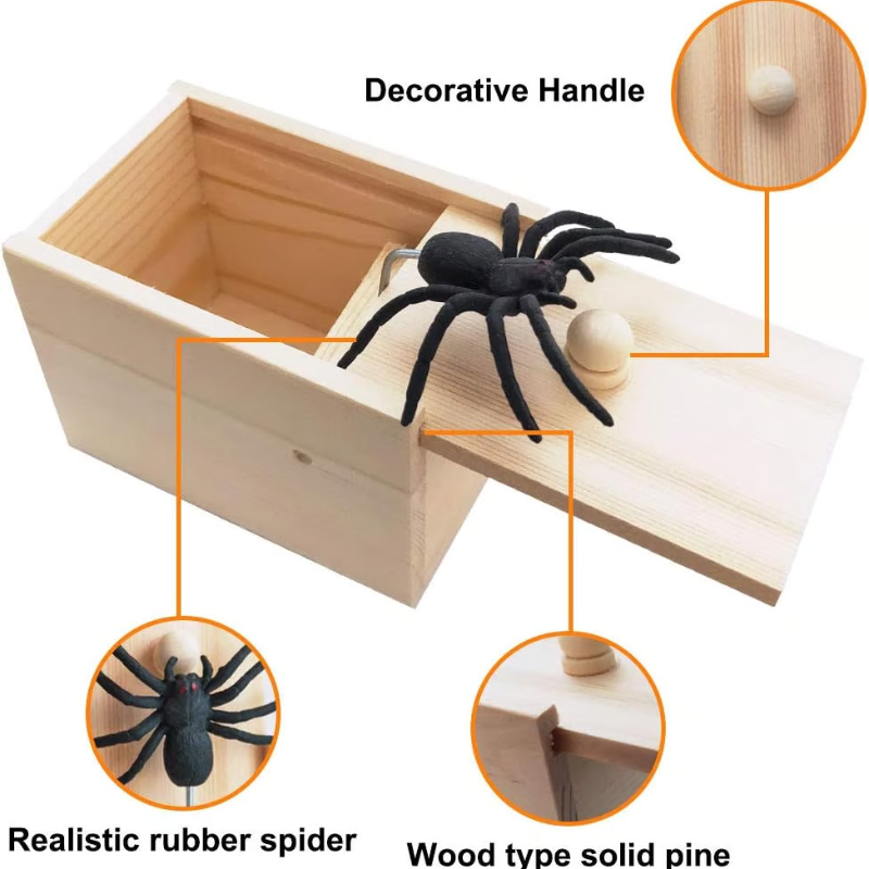 Halloween Spider Prank Box with Realistic Surprise for Spooky Fun