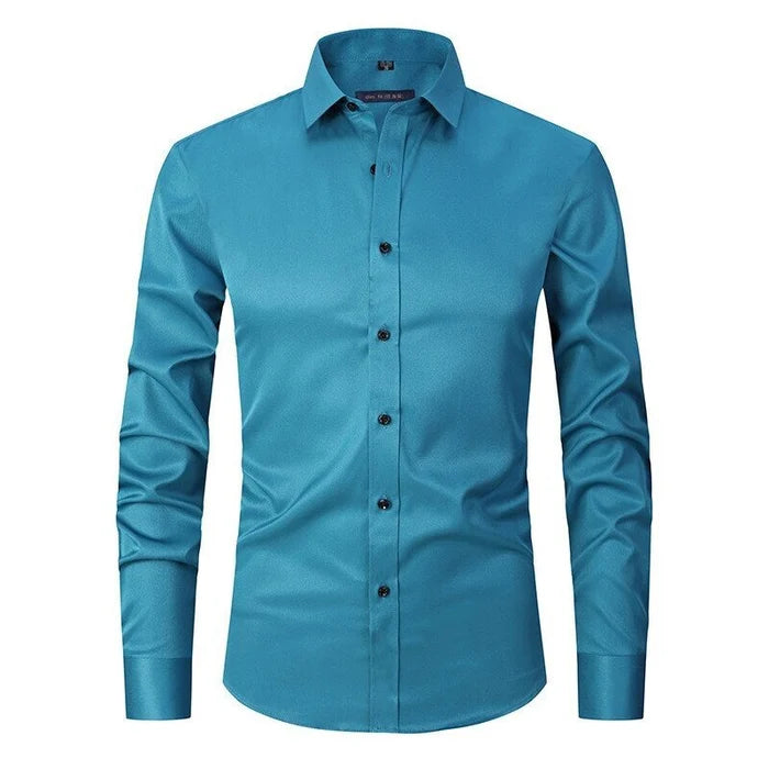 Men’s Stretch Button-Down Dress Shirt | Wrinkle Resistant & Breathable Fabric | Slim Fit Design | Comfortable Fit