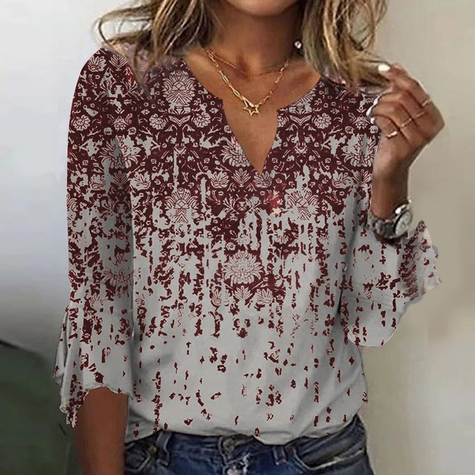 Women’s Blouse | Printed Gradient Design | Premium Fabric | Comfortable Fit
