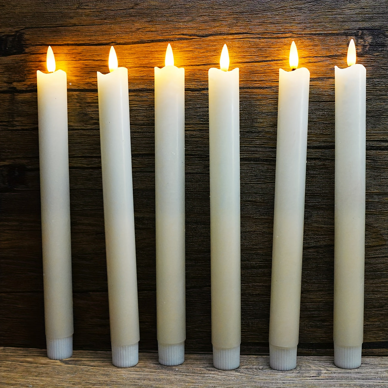 6-Piece Set Taavita, Flameless LED Cone Candles Made of Real Wax