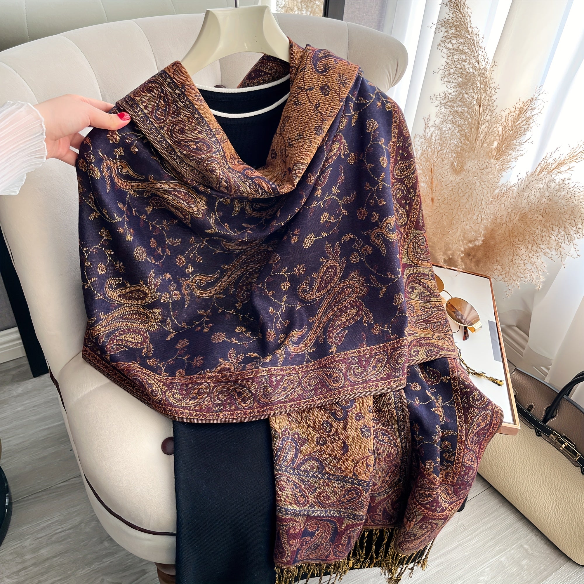 Paisley Scarf | Lightweight | Stylish Pattern Accent | Polyester