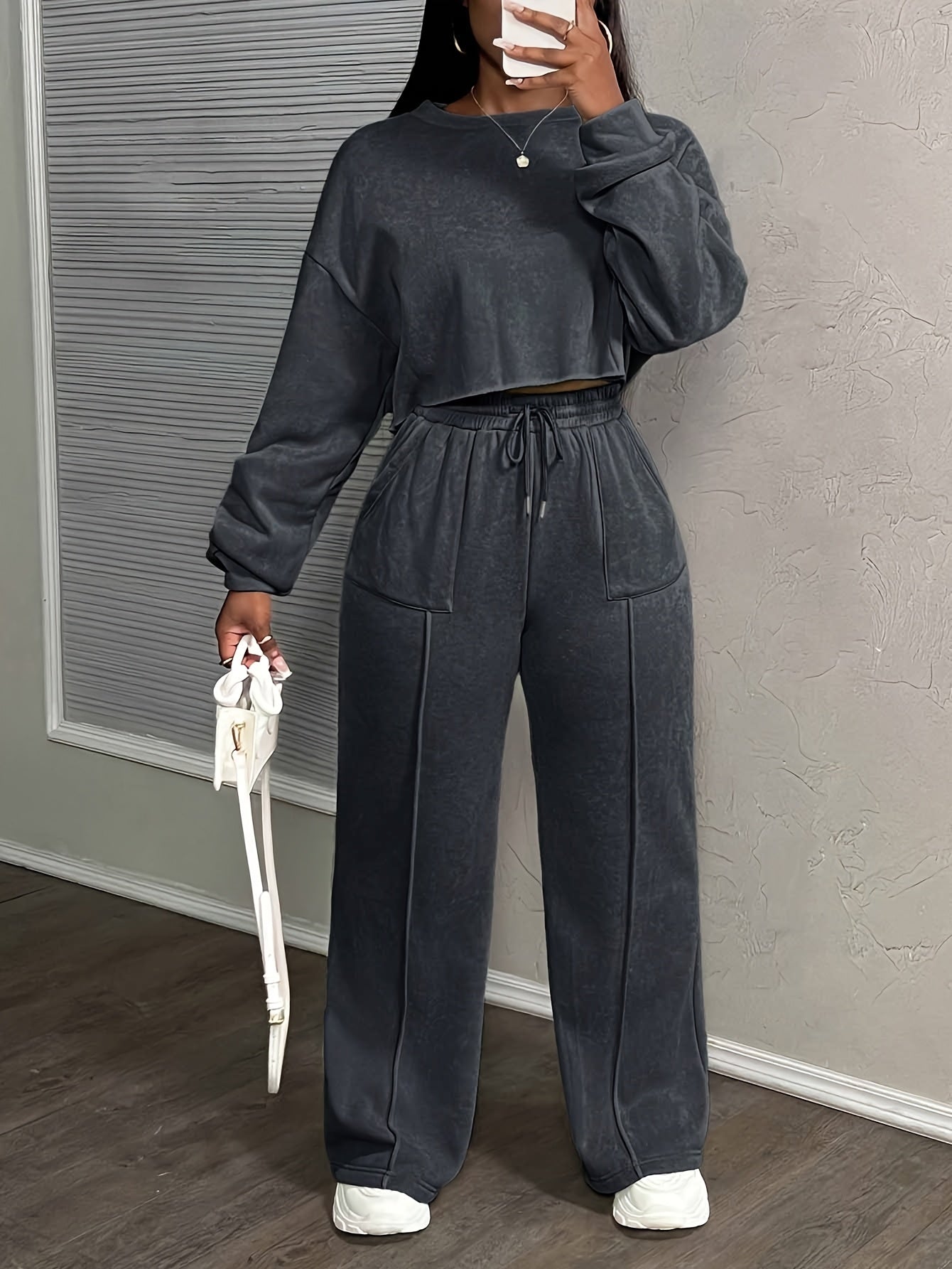 Women’s Sweatshirt Set | Oversized Fit | Comfortable Stretch Fabric | Polyester