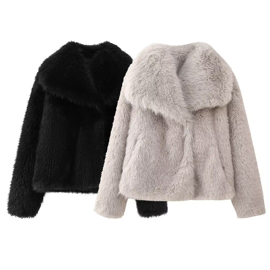 Women’s Faux Fur Jacket | Classic Silhouette & Soft Faux Fur | Versatile Warmth for Casual and Festive Wear