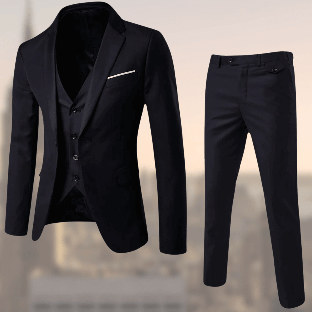Men’s Three-Piece Suit Set | Tailored Fit & Notch Lapels | Premium Fabric | Versatile Formal Wear