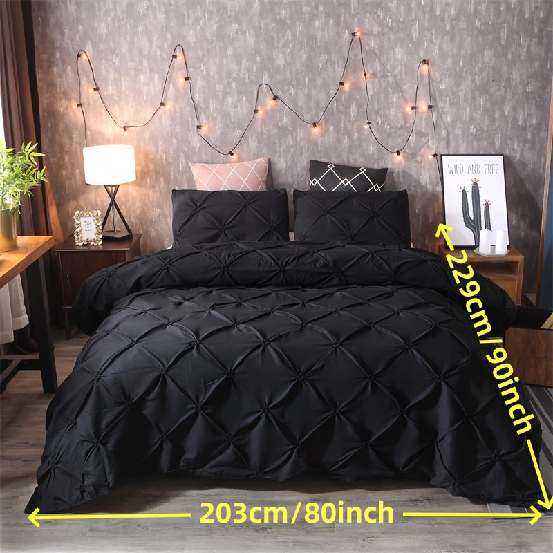 Duvet Cover Set | Quilted Texture | Breathable All-Season Comfort | Polyester