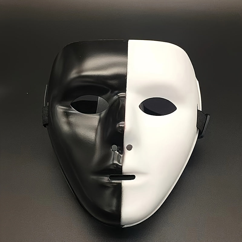 Full Face Halloween Mask for Teens and Adults Durable PVC Leather White
