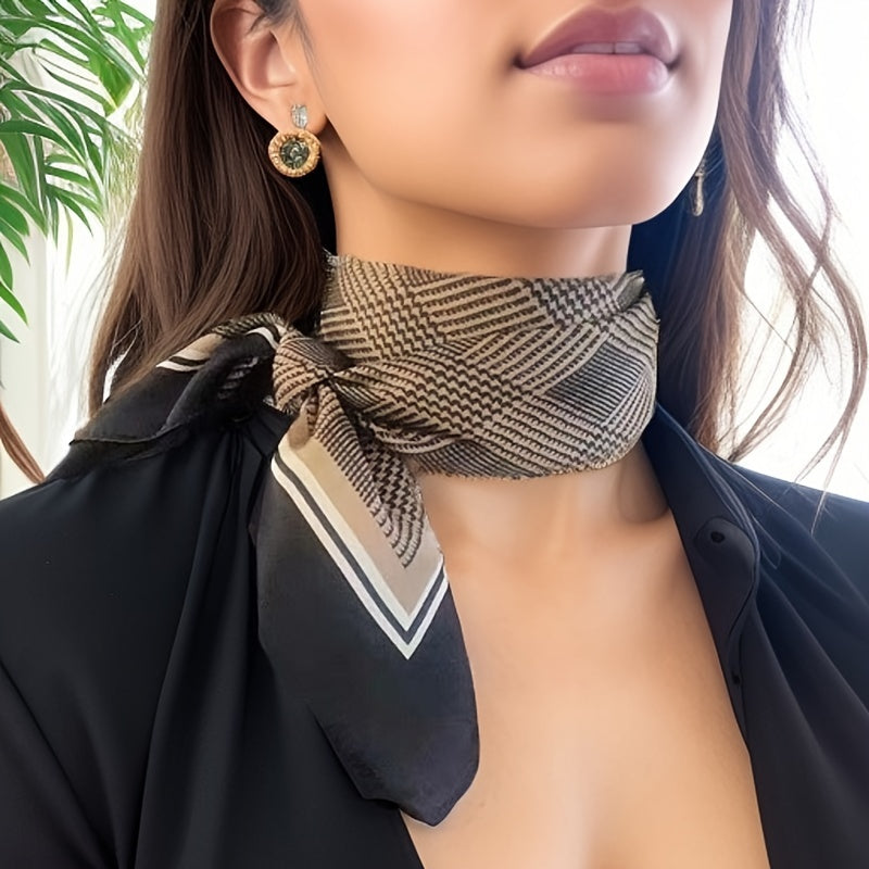 Square Scarf | Lightweight | Vintage Style Accent | Polyester