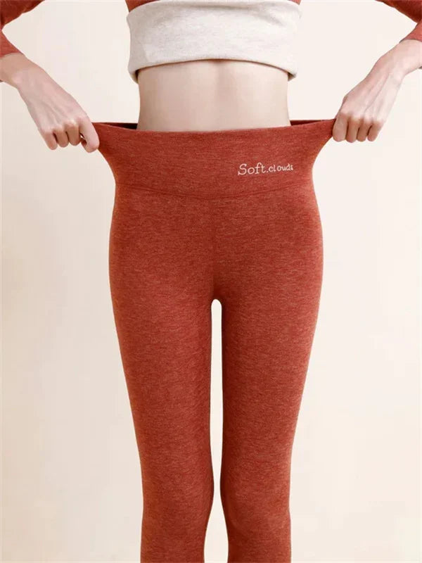 Women’s Leggings | Fleece-Lined Slimming Fit | Polyester, Cotton & Cashmere Blend | Comfortable Warmth