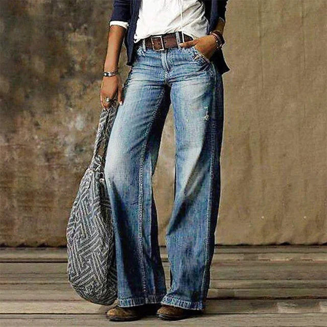 Women’s Wide-Leg Jeans | Premium Quality Fabric | Comfortable Tailored Fit | Stylish Vintage Design