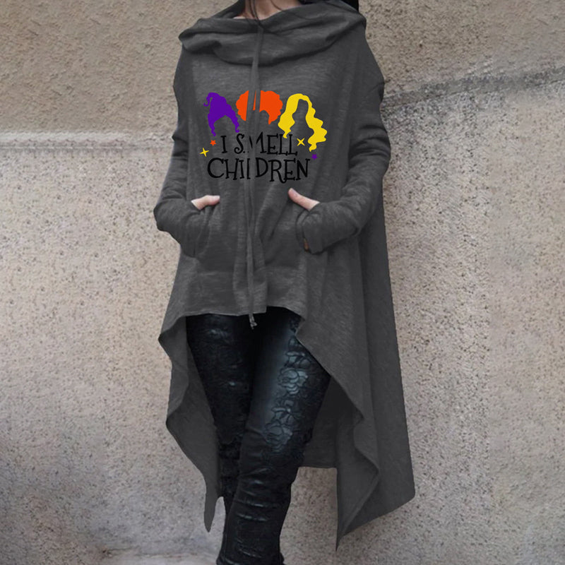 Halloween Printed Hoodie Lightweight Acetate Fabric for Cozy Fall Wear
