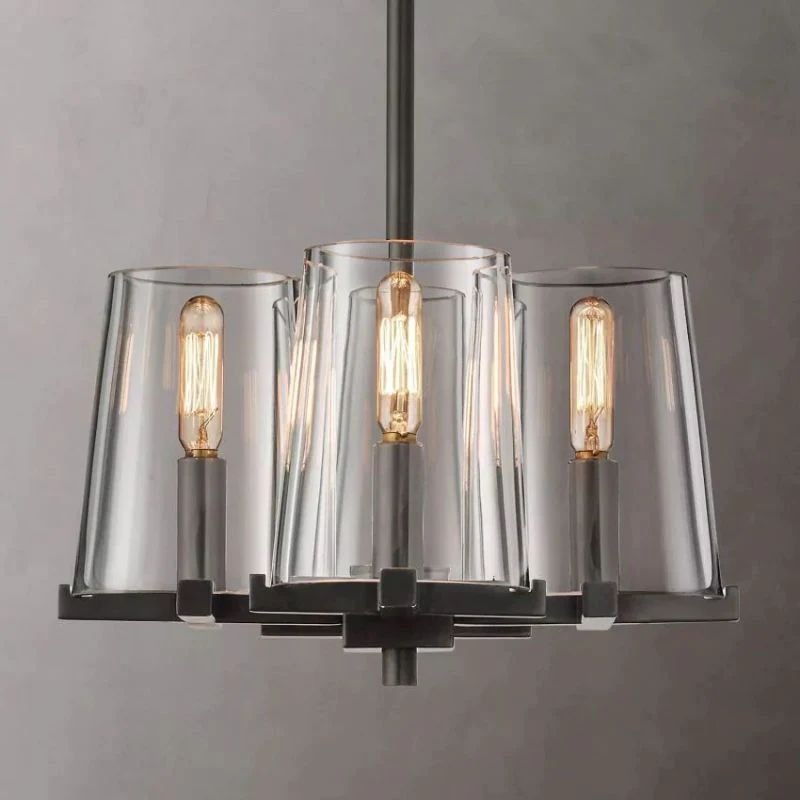 Lorian — 4-Light Glass Pendant with Hand-Forged Iron Base