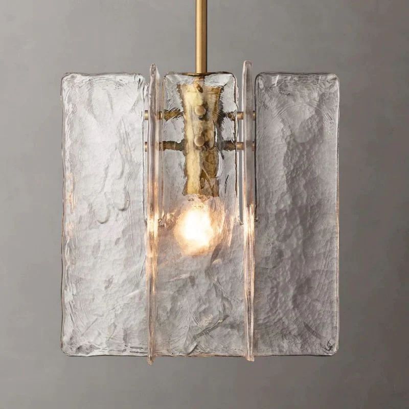 Avencea — Midcentury Modern Cast Glass Pendant Light with Dimmable Warm Glow