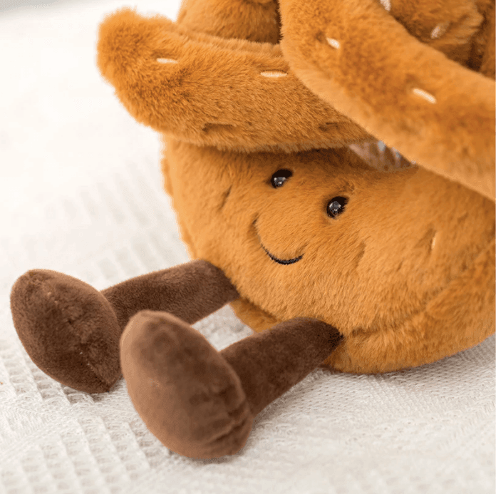 Plush Toy for Kids & Adults | Food-Shaped Soft Plush (Pretzel, Croissant, Bread) | Eco-Friendly Fabric | Comfort & Play Companion