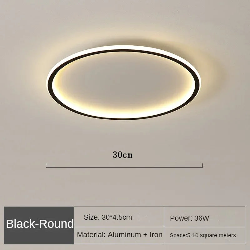 LED Ceiling Light | Scandinavian Round Design | Aluminum & Iron | 30 cm Diameter