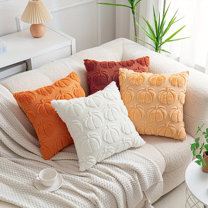 Embroidered Halloween Pumpkin Pillowcase with Zipper Closure