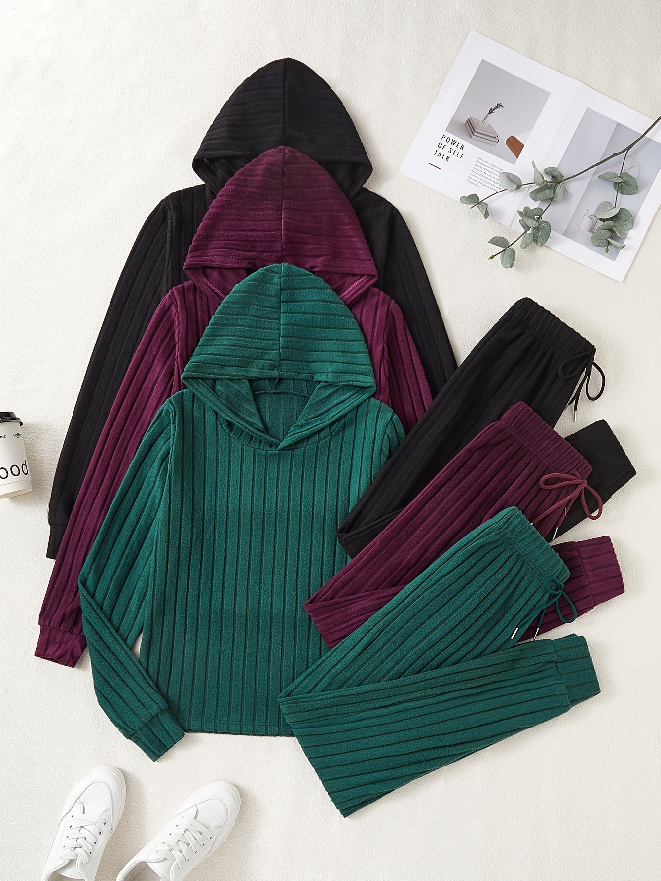 Women's Sportswear Set | Stretchy Ribbed | All-Day Comfort | Polyester