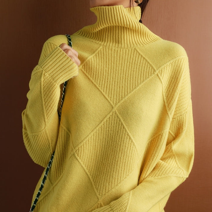 Women’s Knit Sweater | High Turtleneck | Wool Fabric | Comfortable Warm Fit