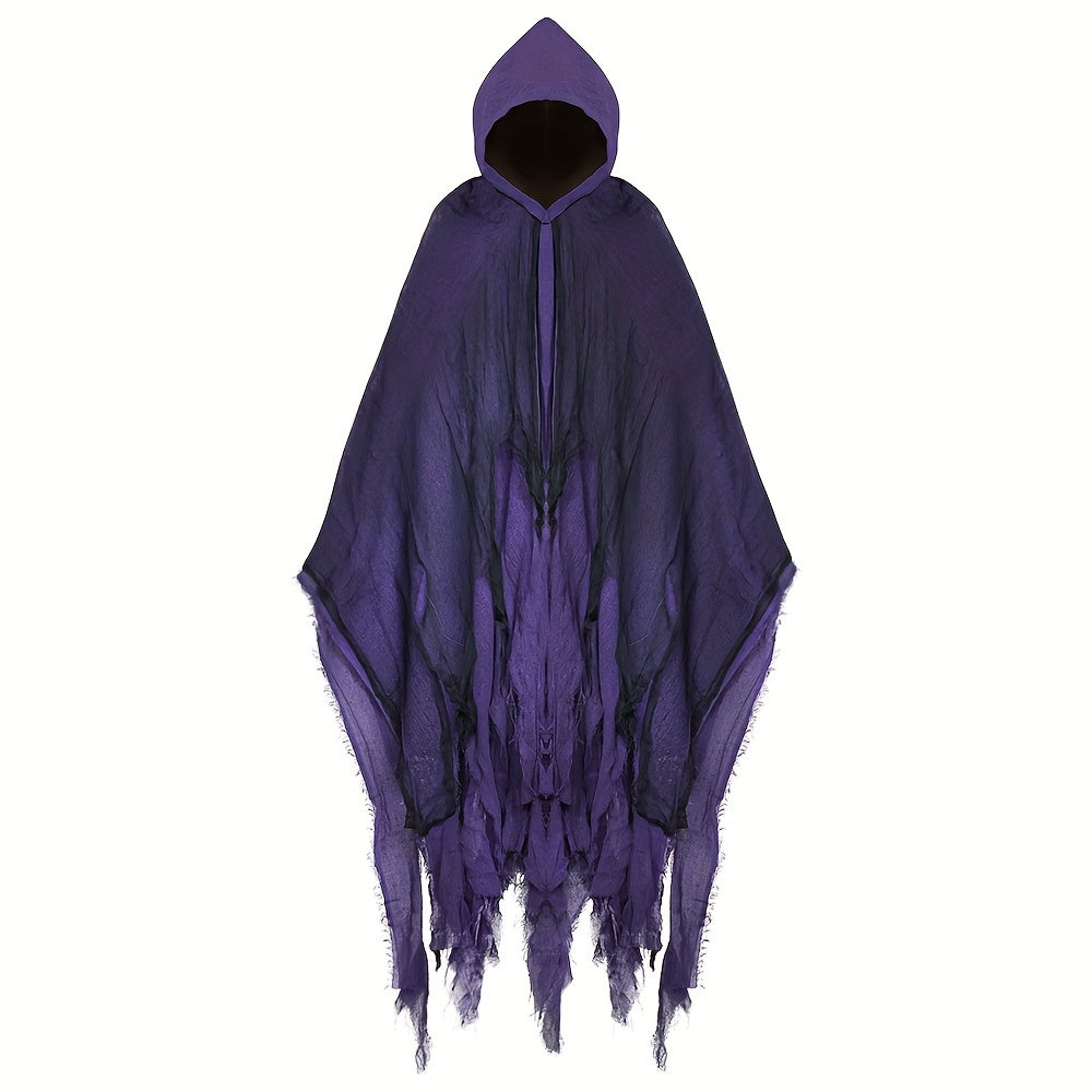 Teen Skeleton Cloak with Hood for Halloween - Lightweight Spooky Costume