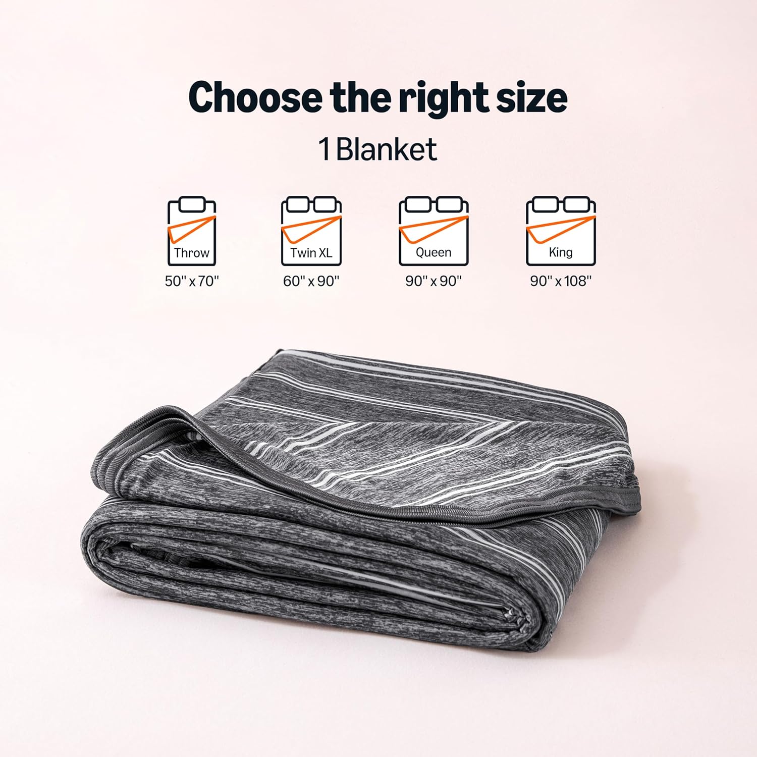 Lightweight Striped Cooling Blanket for Hot Sleepers | Reversible Throw for Bed & Sofa