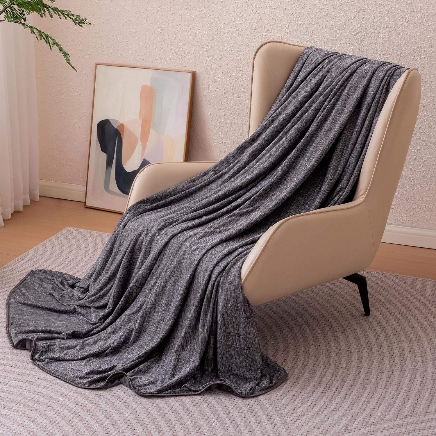 Lightweight Reversible Blanket for Hot Sleepers | Soft Thin Throw for Couch & Bed