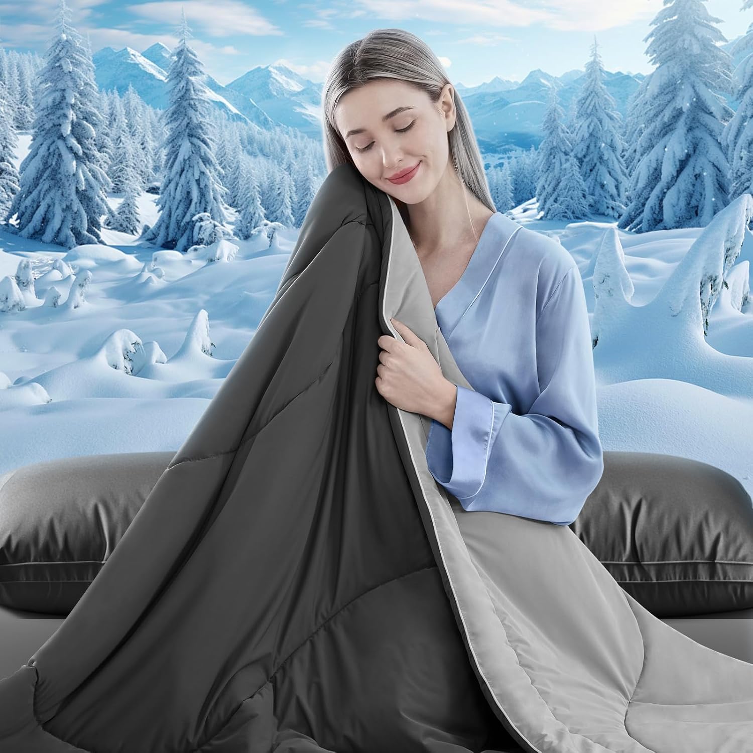 Double-Sided Cooling Blanket for Hot Sleepers | Breathable Ice Fabric