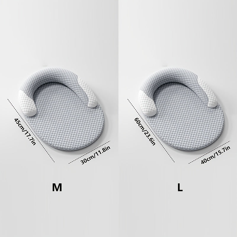 Summer Cooling Cat Bed, Breathable Dog Bed with Raised Neck Pillow, Non-Slip & Washable Round Cooling Pet Mat for Cats and Small Dogs