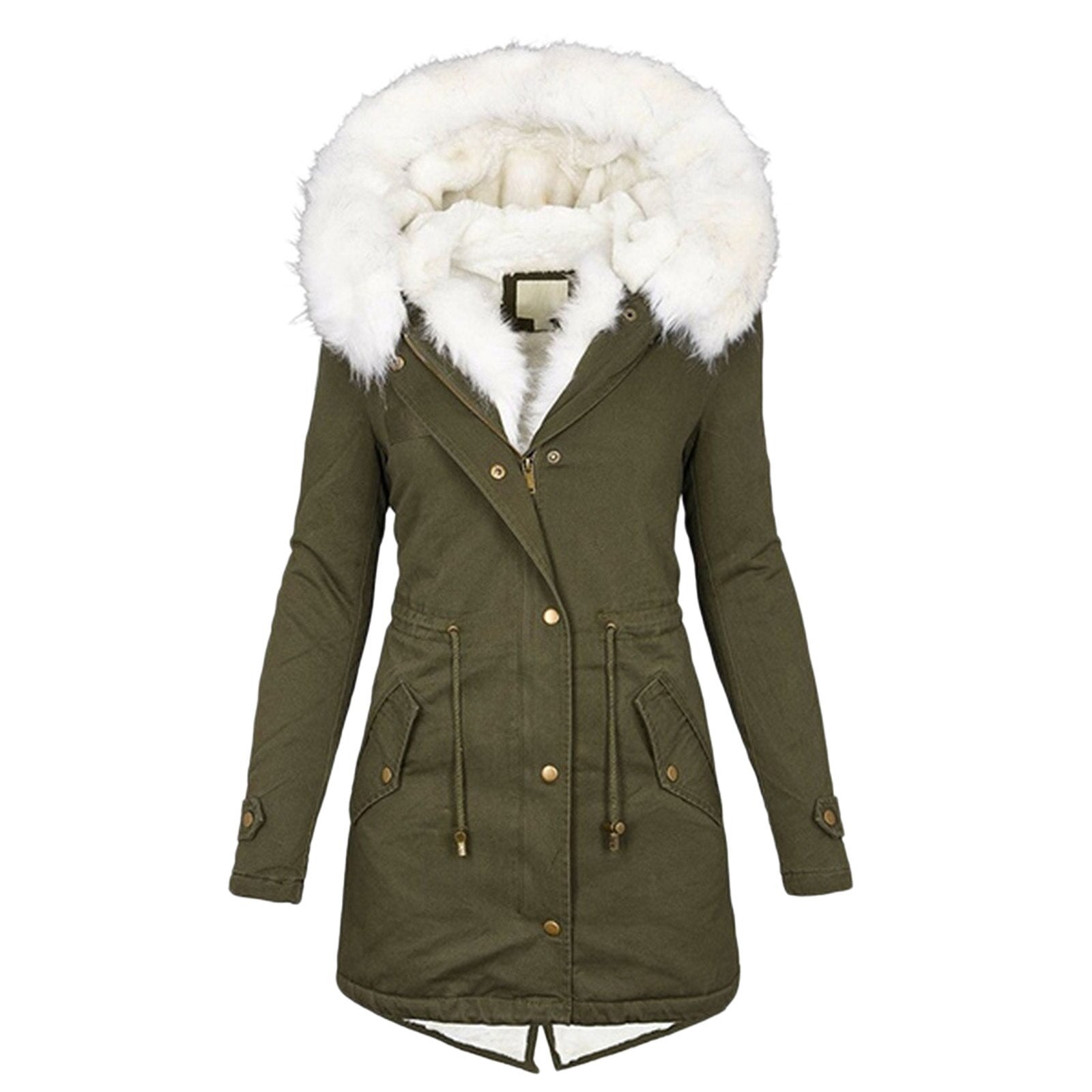 Women’s Winter Jacket | Fleece Lining & Faux Fur Trimmed Hood | Windproof & Waterproof | Adjustable Waist Drawstring