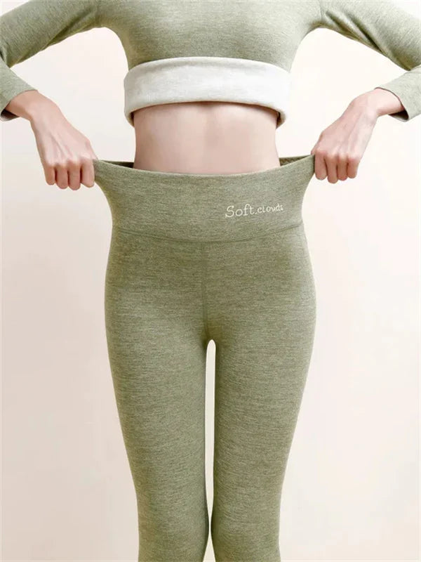 Women’s Leggings | Fleece-Lined Slimming Fit | Polyester, Cotton & Cashmere Blend | Comfortable Warmth