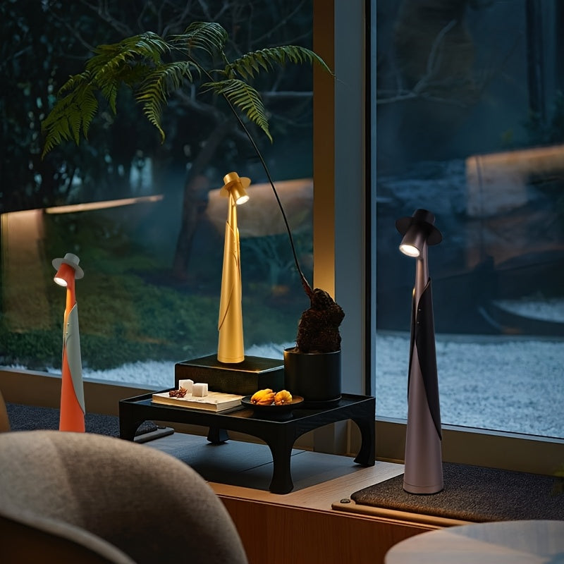 Artisan Glow Touch-Control LED Table Lamp with Rechargeable Battery