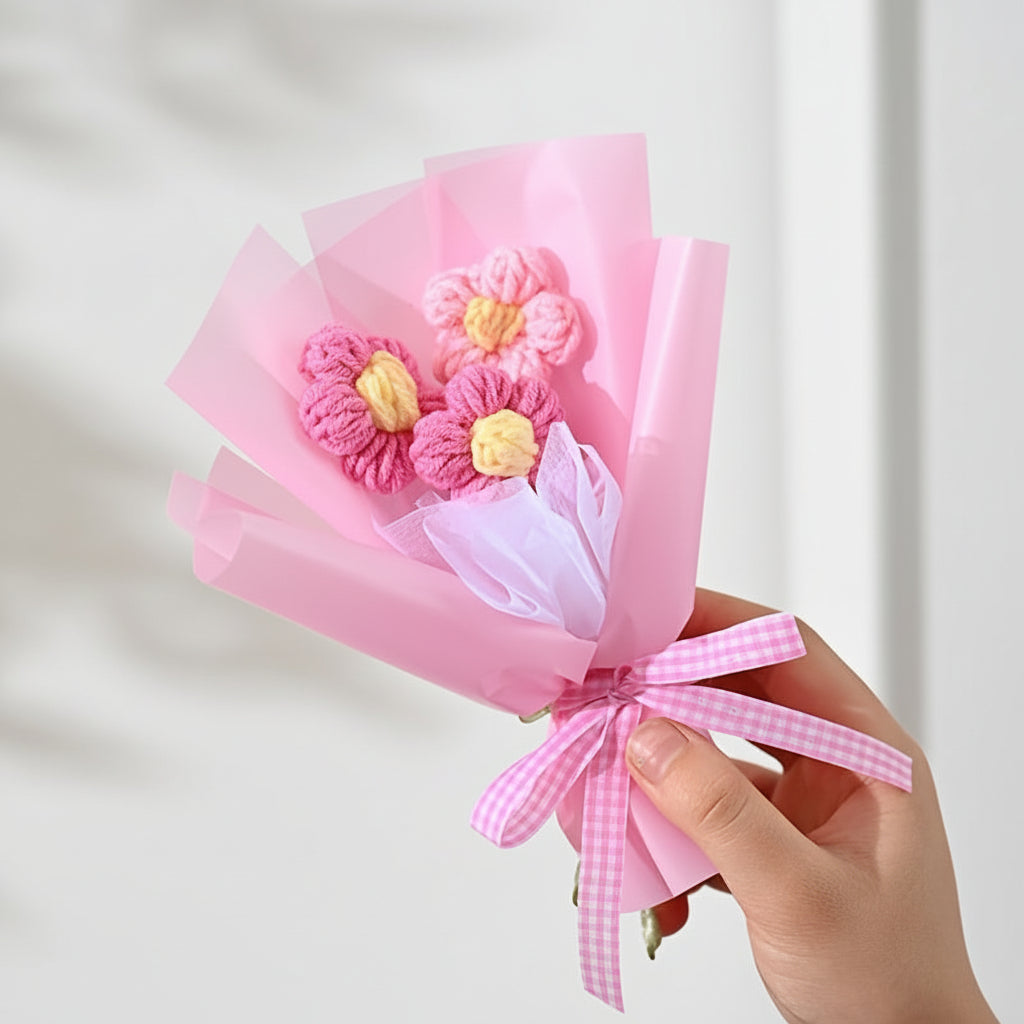 Charming Handmade Mini Fabric Floral Arrangement Gift