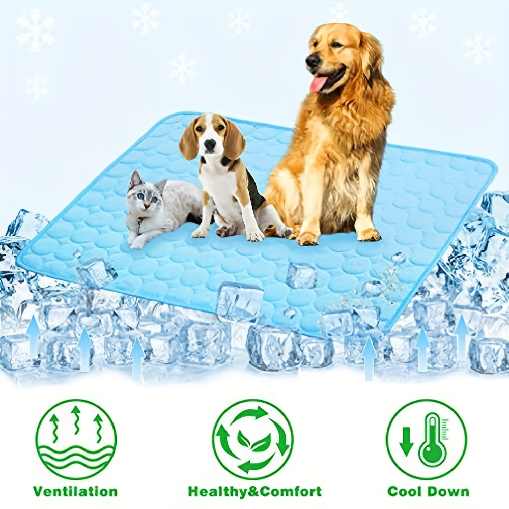 Cooling Mat for Dogs And Cats: Breathable, Washable Pet Bed with Polyester Fiber Filling, Ideal for Summer, Car Seat And Small House Covers, Dog Cooling Mat