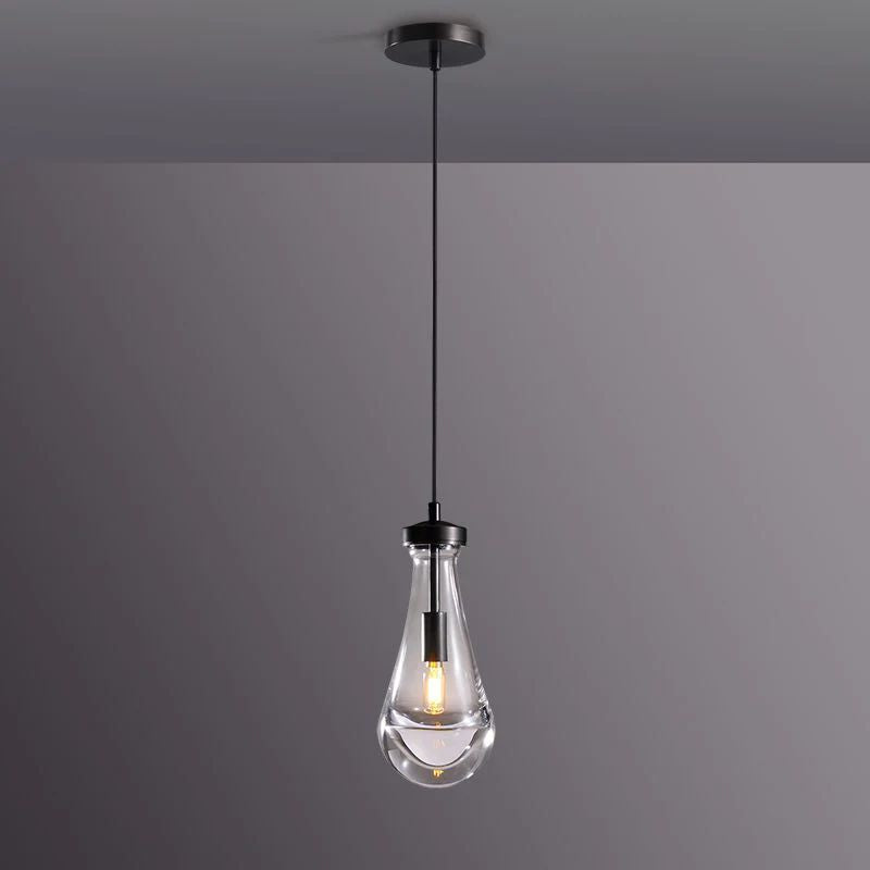 Lumina Raindrop — Hand-Blown Glass Pendant Light with Warm Glow