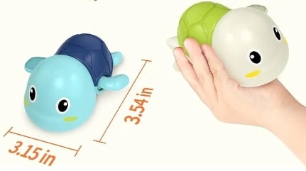 Set of 6 Wind-Up Turtle Bath Toys for Swimming Fun