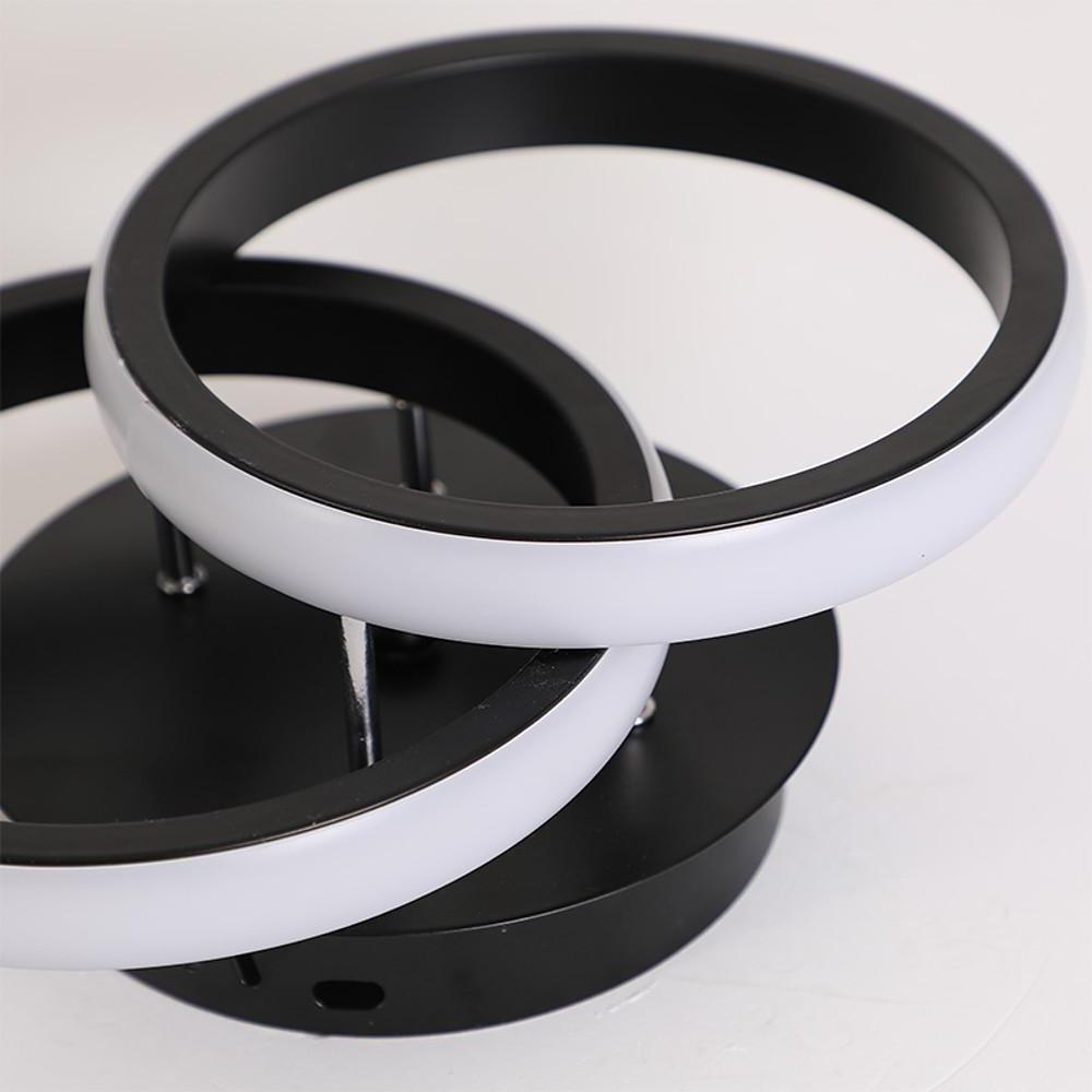 2-Light Metal LED Flush Mount Lighting Fixtures for Living Room Ceiling - Circle Design by Taavita