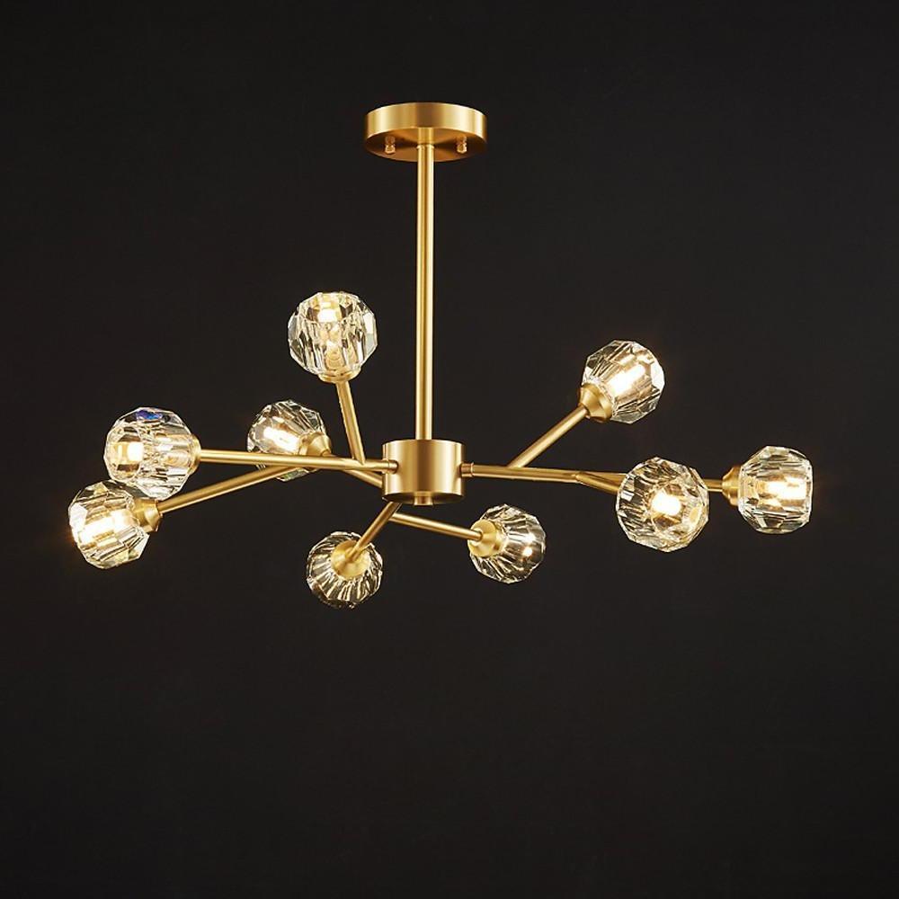 15-Light LED Crystal Copper Modern Taavita Ceiling Chandelier Lights