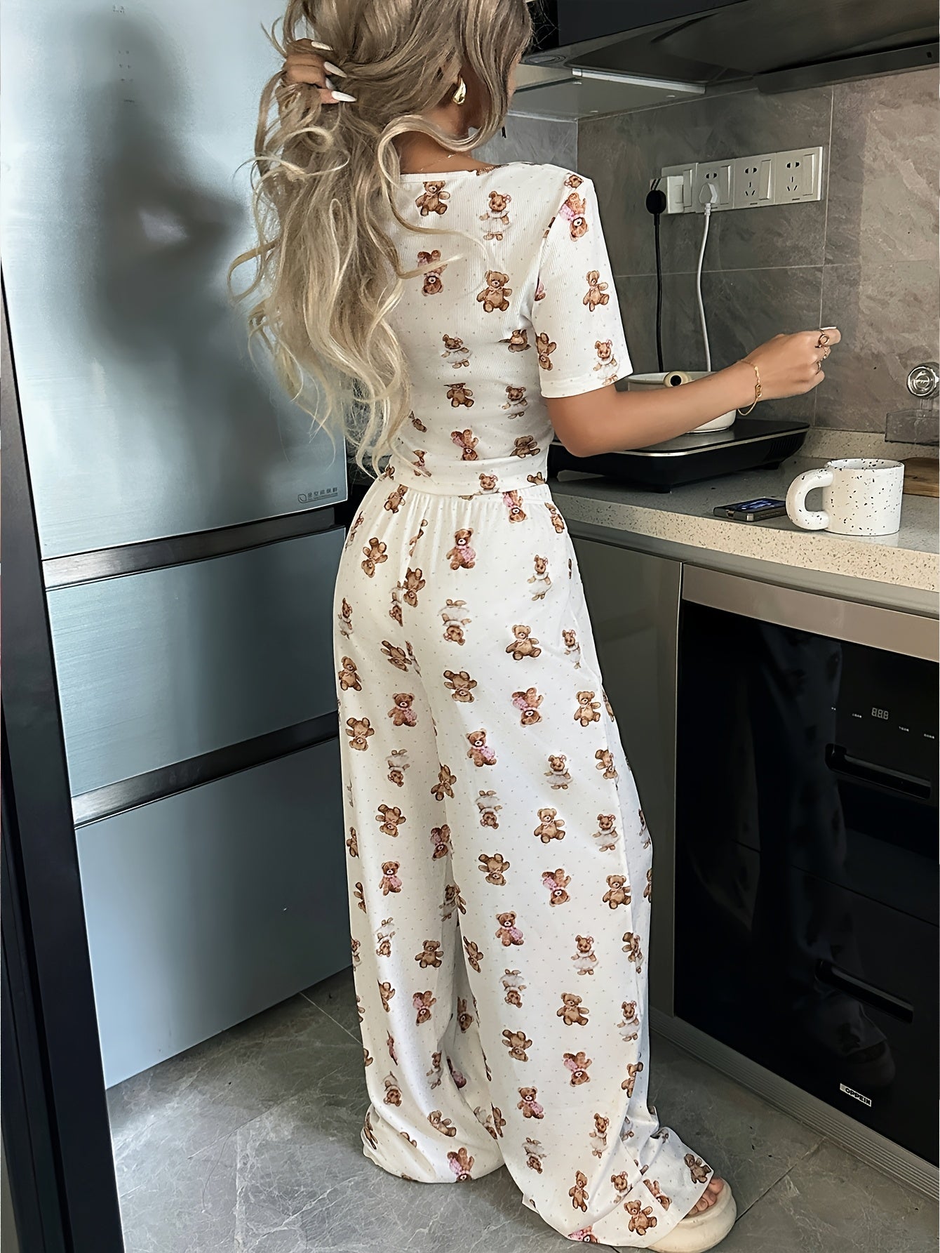 Women's Pajama Set | Lightweight Breathable | Comfortable Casual Wear | Polyester