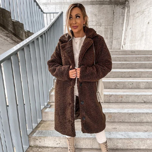 Women’s Teddy Coat | Plush Soft Fabric | Breathable Polyester & Organic Cotton | Comfortable Fit